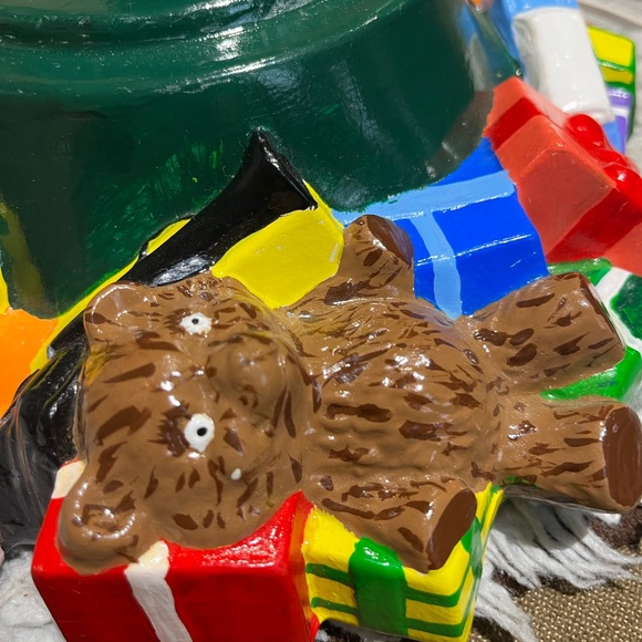 Vintage Rare Atlantic Mold Ceramic Christmas Present Toy Covered Tree Base - Picture 8 of 11